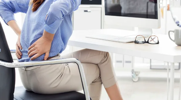 Desk worker with back pain